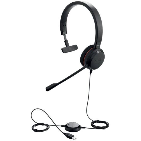 Jabra Evolve 20 UC Mono Bedraade On-Ear Headset (Zwart) - Afbeelding 4