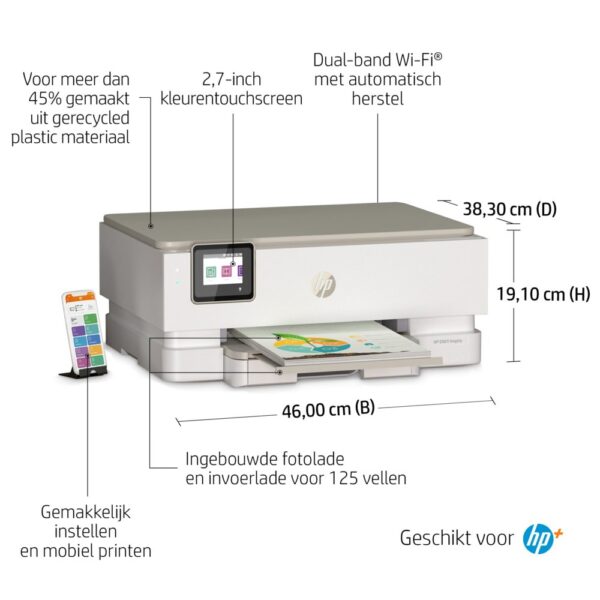 HP ENVY HP Inspire 7220e All-in-One printer, Kleur, Printer voor Home, Printen, kopiëren, scannen, Draadloos; HP+; Geschikt voor HP Instant Ink; Scan naar pdf OPEN BOX - Afbeelding 7