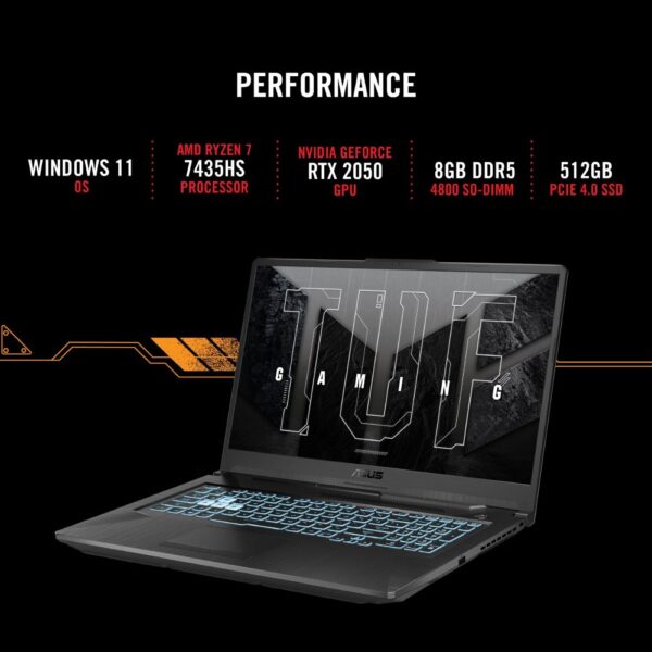 ASUS TUF Gaming A17 | 17.3'' F-HD IPS 144HZ | AMD Ryzen 5 7535HS | 16GB DDR5 | 512GB | RTX 2050 | W11 Professional - Afbeelding 3