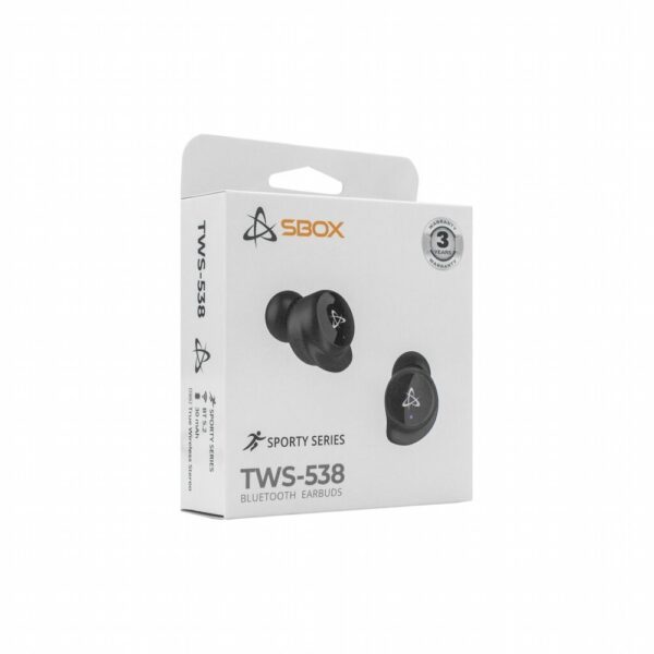 SBOX Earbuds EB-TWS538-B | Draadloze In-Ear Bluetooth Oordopjes | USB-C Oplaadcase | Zwart - Afbeelding 3