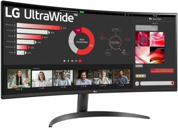 LG 34WR50QK-B | 34" UltraWide (3440x1440) | 100Hz | DisplayPort & 2x HDMI | Zwart | Open Box - Afbeelding 4
