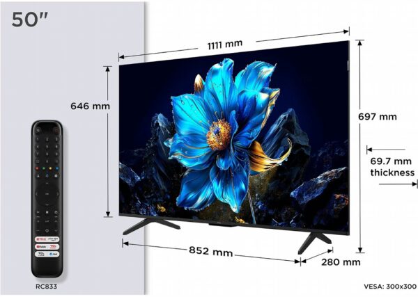TCL 50P79K | 50'' Ultra HD 4K | QLED Smart TV | Wifi | Google TV | Dolby Vision | 60Hz - Afbeelding 6