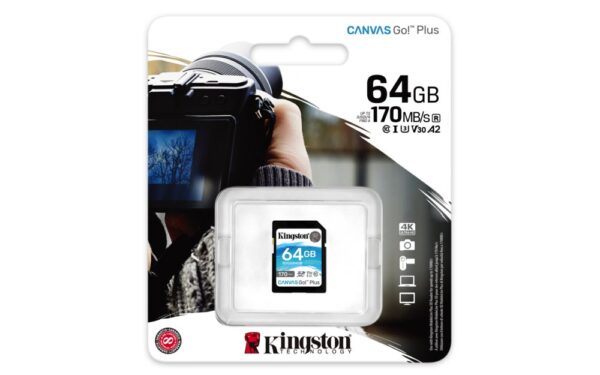 Kingston Canvas Go! Plus SD-kaart | 64GB | UHS-I Klasse 10 - Afbeelding 4