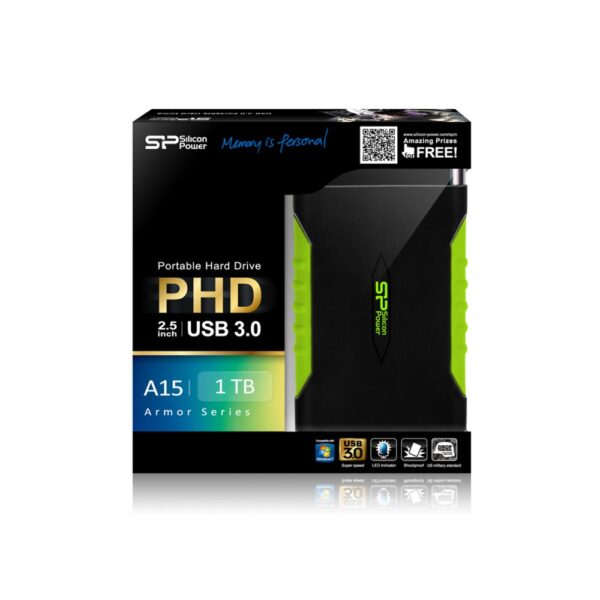 Silicon Power Armor A15 1TB externe harde schijf 1000 GB Zwart - Afbeelding 4