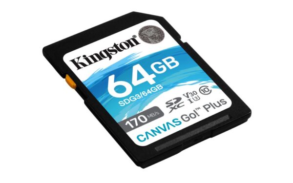 Kingston Canvas Go! Plus SD-kaart | 64GB | UHS-I Klasse 10 - Afbeelding 3