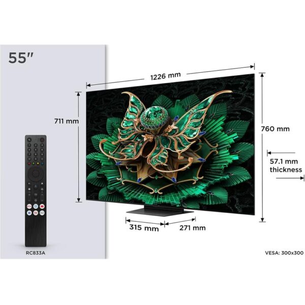 TCL 55C71K (2025) | 55'' Ultra HD 4K | QD-Mini LED Smart TV | Wifi | Google TV | Dolby Vision | 120Hz - Afbeelding 6