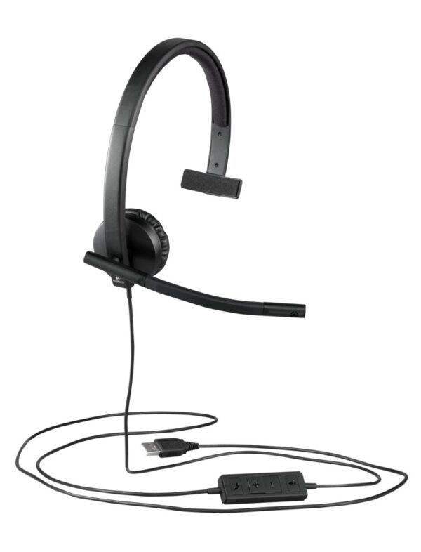 Logitech H570e | Bedrade On-ear Mono Headset | USB-A | Zwart - Afbeelding 5