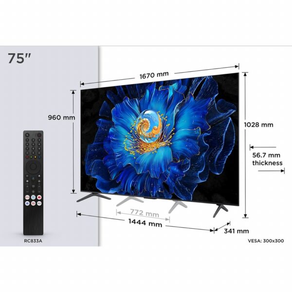 TCL 75C6KS | 75" 4K Ultra HD QD-Mini LED Smart TV | Google TV | Dolby Vision | 60Hz (2025) - Afbeelding 6