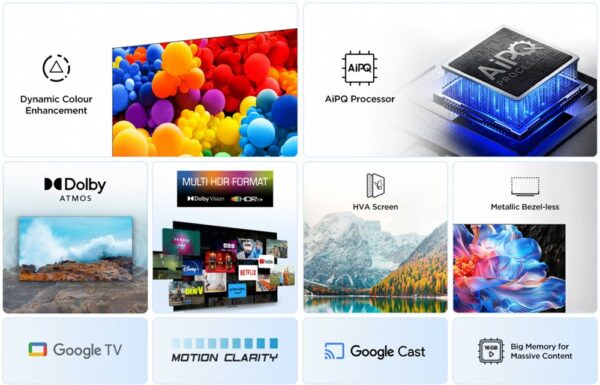 TCL 65V6C | 65" 4K Ultra HD DLED Smart TV | Google TV | Dolby Vision | 60Hz (2025) - Afbeelding 10