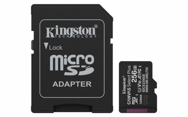 Kingston Technology microSDXC 256GB | Canvas Select Plus Gen3 | 150MB/s | A1 | + Adapter