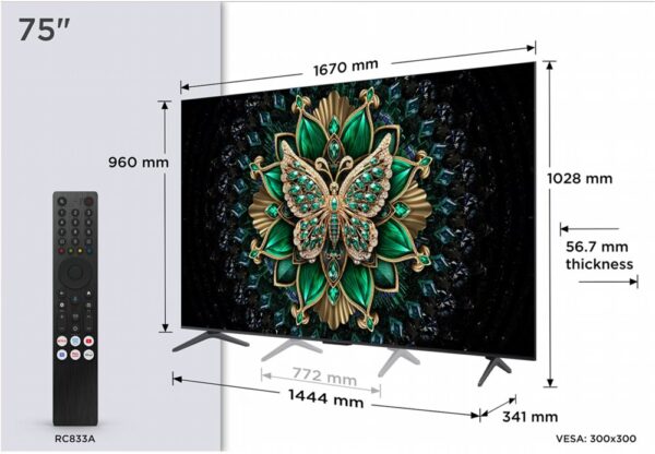 TCL 75C6K | 75" 4K Ultra HD QD-Mini LED Smart TV | Google TV | Dolby Vision | 120Hz (2025) - Afbeelding 6