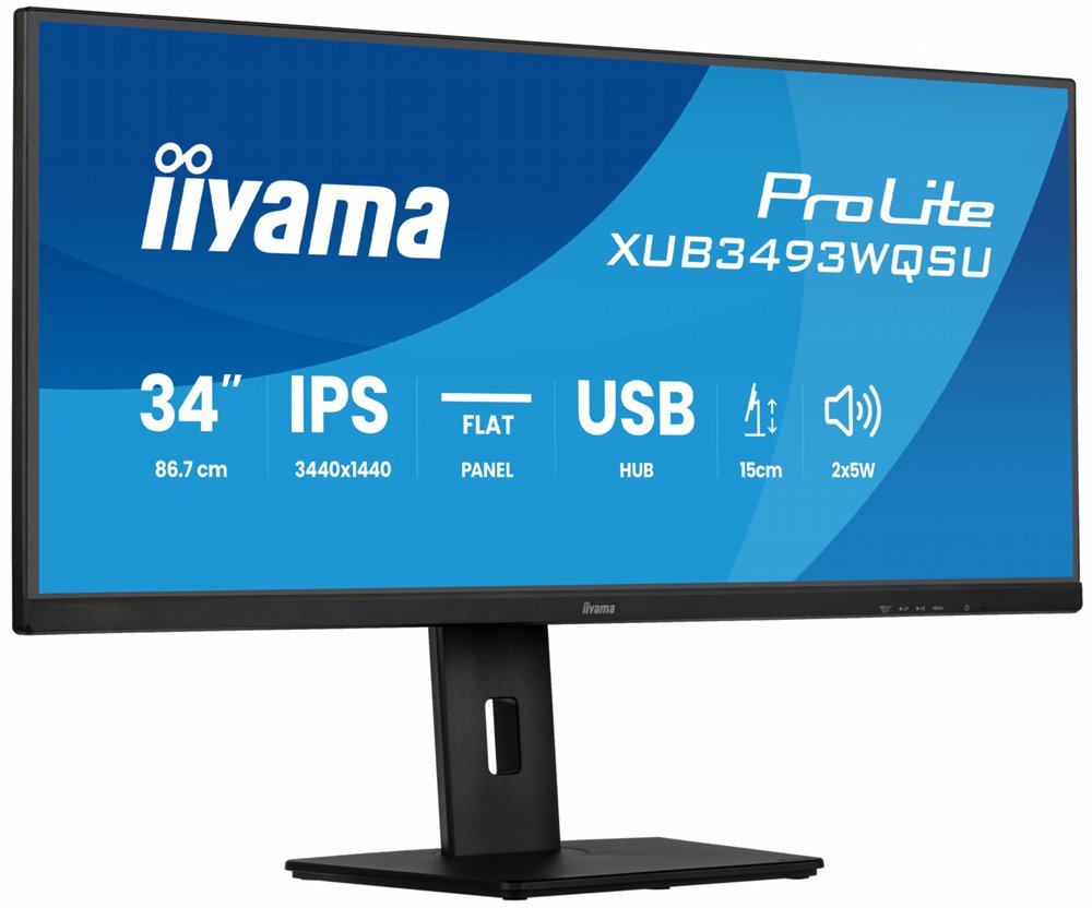 iiyama ProLite XUB3493WQSU-B6 | 34" Ultrawide IPS Monitor | 3440x1440 UWQHD | 120Hz | LED | Zwart