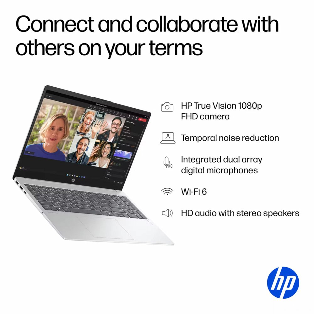 HP OmniBook 3 NGAI | 15.6" Full HD IPS Touch | AMD Ryzen AI 5 330 | 16GB DDR5 | 512GB SSD | Copilot+ | Windows 11 Home | Zilver - Afbeelding 6