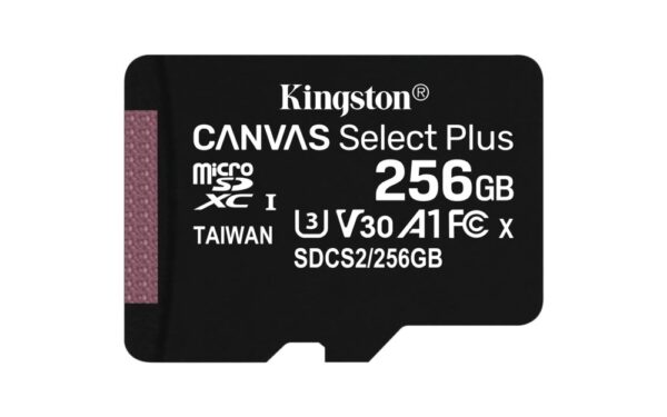 Kingston Canvas Select Plus | MicroSDXC | 256GB | Class 10 | UHS-I U1