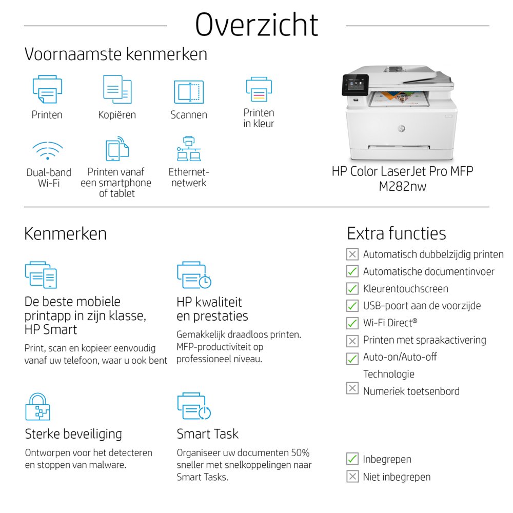 HP Color LaserJet Pro M282nw | All-in-One Laserprinter | A4 | 600 x 600 DPI | Wi-Fi | Kleur - Afbeelding 18