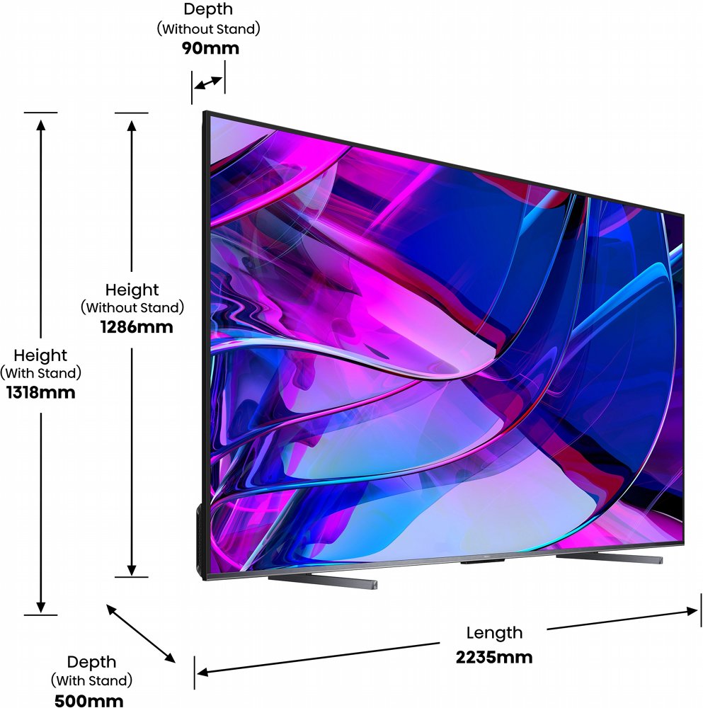 Hisense 100U7KQ 100" | Grote 4K Ultra HD Mini LED Smart TV | VIDAA U + Wifi | Dolby Vision | Local Dimming voor Perfect Contrast | 144Hz - Afbeelding 6