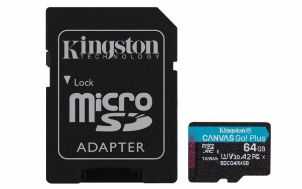 Kingston Technology microSDXC 64GB | Canvas Go! Plus Gen4 | 200MB/s | A2 | U3 | V30 | + Adapter