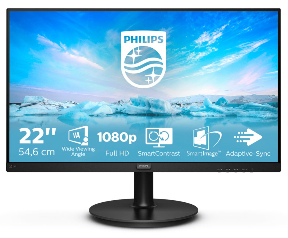 Philips V Line 221V8/00 | 21,5" Full HD Monitor | 1920x1080 | Zwart - Afbeelding 3
