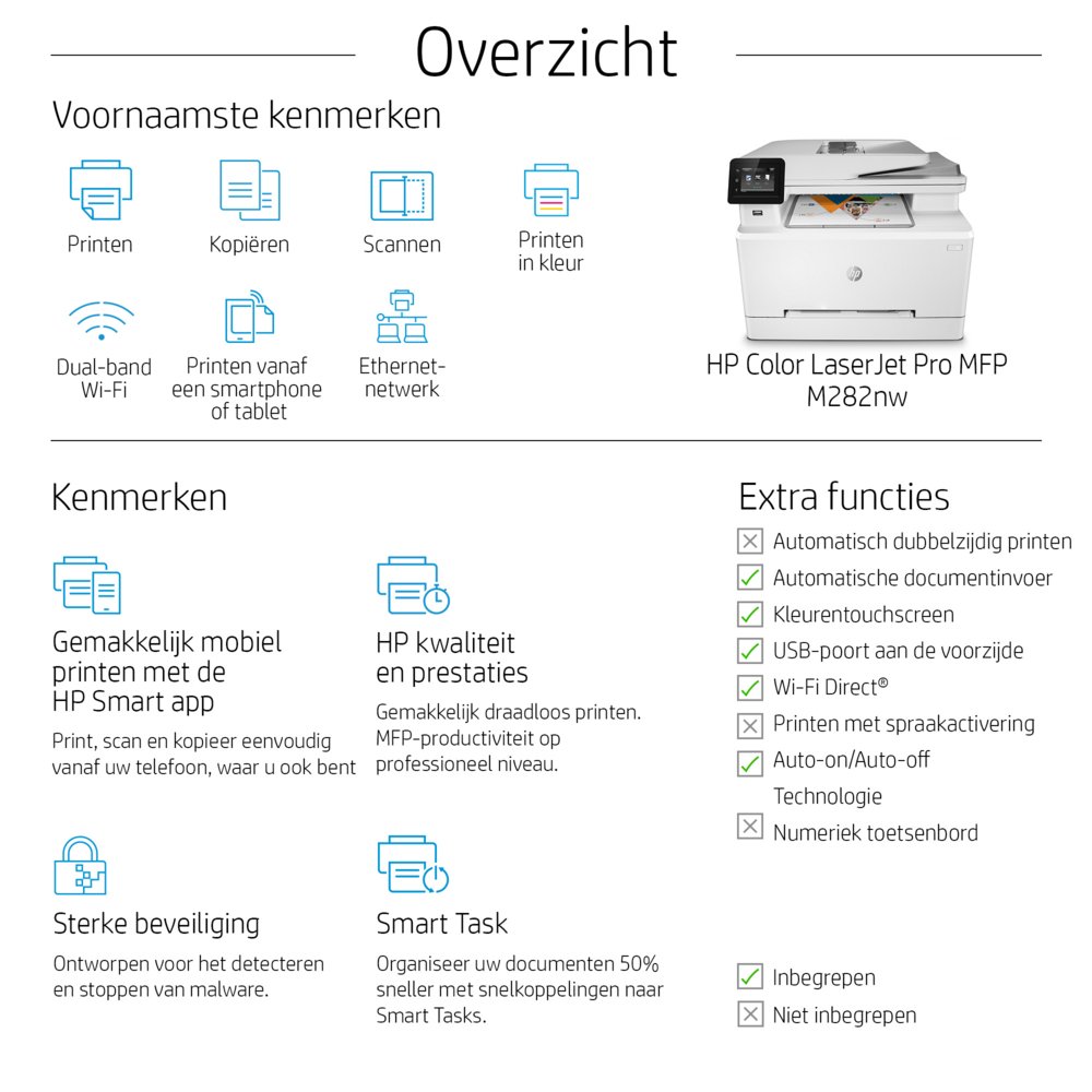 HP Color LaserJet Pro M282nw | All-in-One Laserprinter | A4 | 600 x 600 DPI | Wi-Fi | Kleur - Afbeelding 16