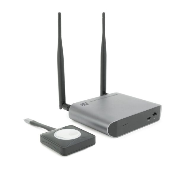 ACT Aero 4K Draadloos Presentatiesysteem (AC7960) | 4K (3840x2160) | USB-C | HDMI | Plug and Play | Multi User | Split Screen