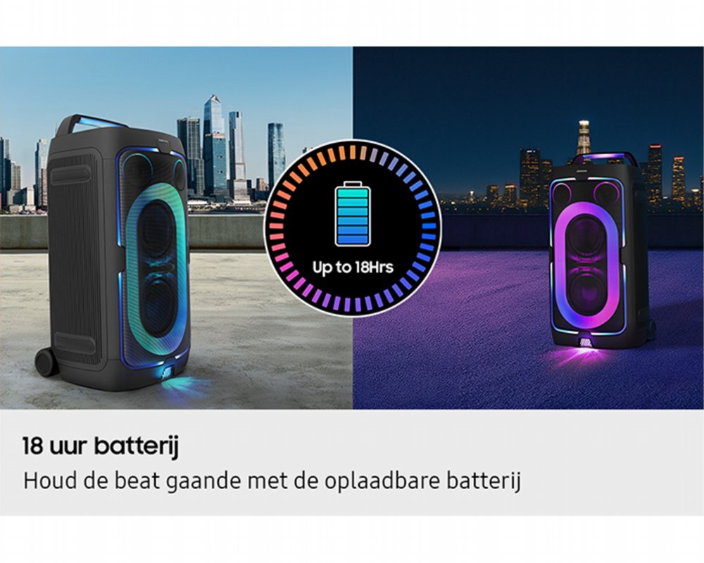 Samsung Sound Tower MX ST50F/XN | Bluetooth Party Speaker | 240W | Tot 18 Uur Accuduur | IPX4 Spatwaterbestendig | Karaoke & Party Lights+ - Afbeelding 7