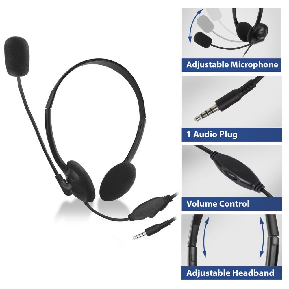 ACT AC9330 | On-Ear Headset met Microfoon | Zwart - Afbeelding 3