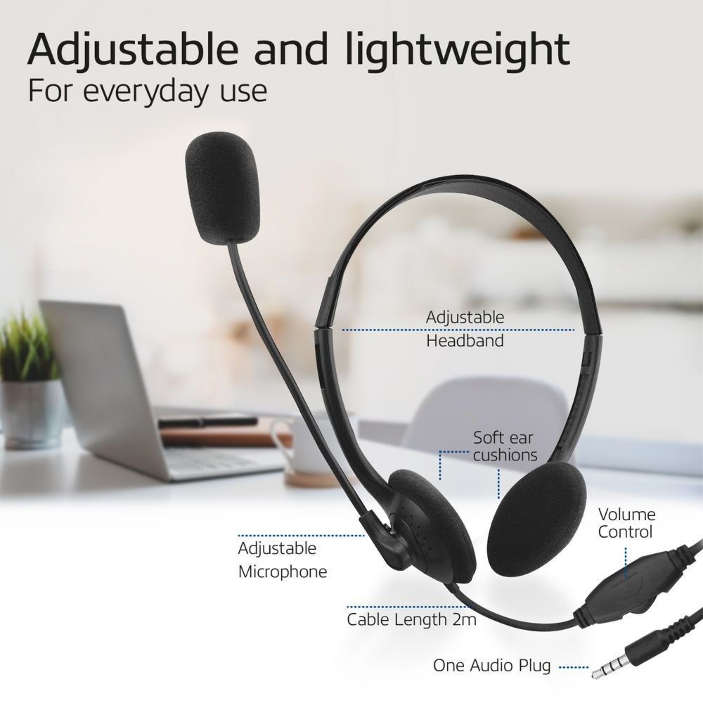 ACT AC9330 | On-Ear Headset met Microfoon | Zwart - Afbeelding 4