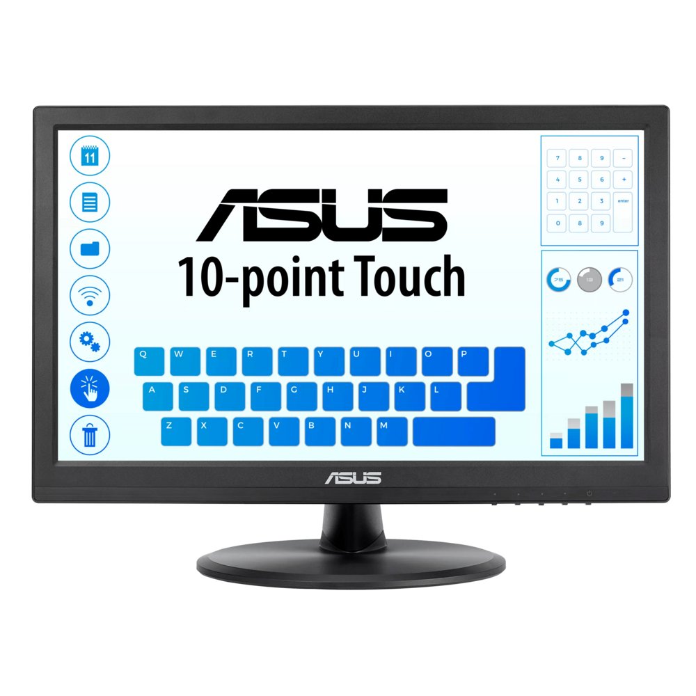 ASUS VT168HR | 15.6" Touchscreen Monitor | 1366 x 768 | WXGA | LED | Zwart - Afbeelding 2