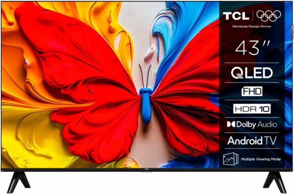 TCL 43S51K 43" | Full HD QLED Smart TV | Google TV | HDR10 | Zwart