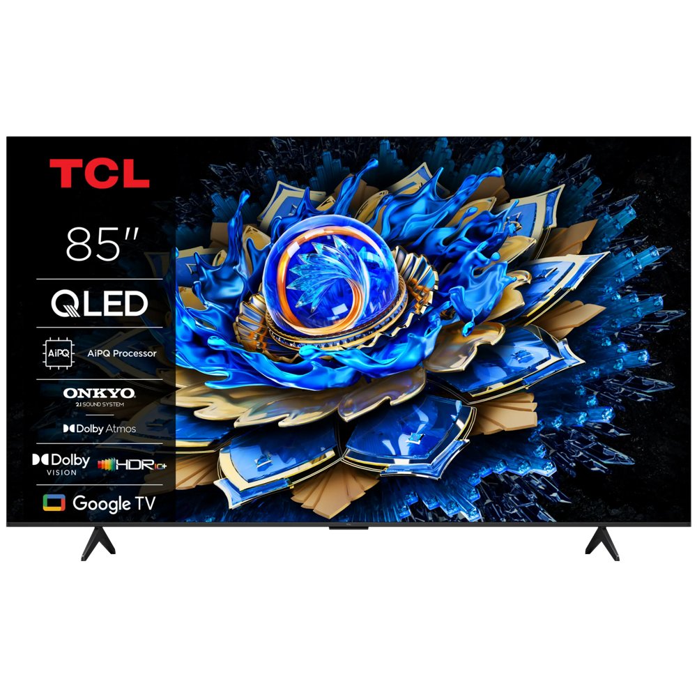 TCL 85T69C 85" | 4K QLED Smart TV | Google TV | Dolby Vision | Zwart