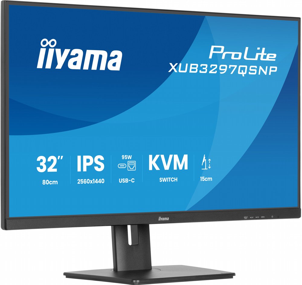 iiyama ProLite XUB3297QSNP-B1 | 32" QHD IPS | 100Hz | USB-C 95W | RJ45 | KVM-switch | Zwart - Afbeelding 5