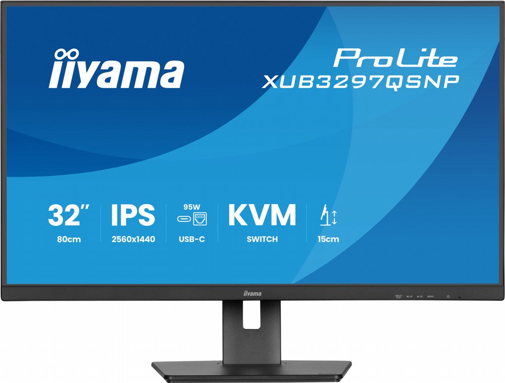 iiyama ProLite XUB3297QSNP-B1 | 32" QHD IPS | 100Hz | USB-C 95W | RJ45 | KVM-switch | Zwart - Afbeelding 7