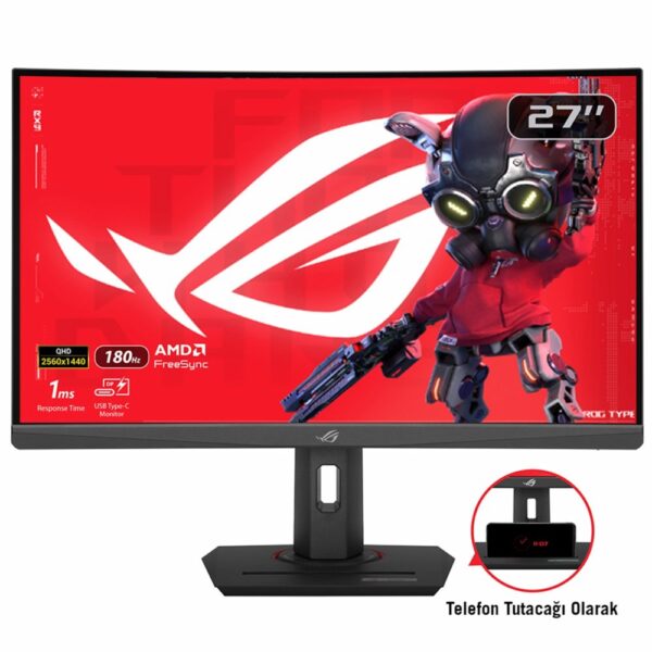 ASUS ROG Strix XG27WCS | 27" QHD Fast VA Curved | 180Hz | 1ms | DisplayHDR 400 | USB-C | Gaming Monitor